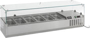 Professionele Gekoelde Opzetvitrine | 7x 1/4 GN | RVS | Combisteel | 7450.0009 | Horeca