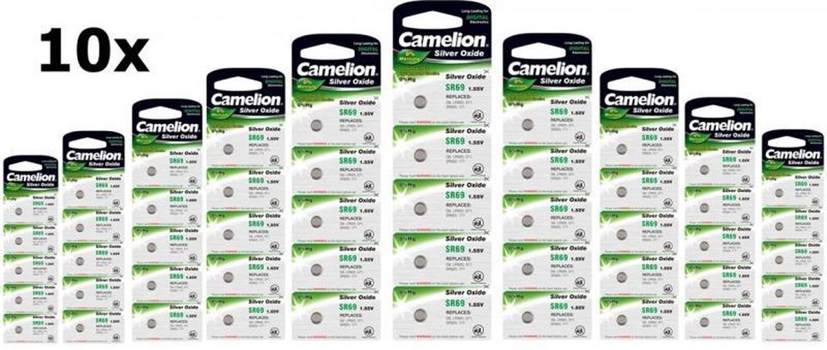 50 Stuks (10 Blister a 5st) Camelion SR69W/371 1.55V knoopcel batterij