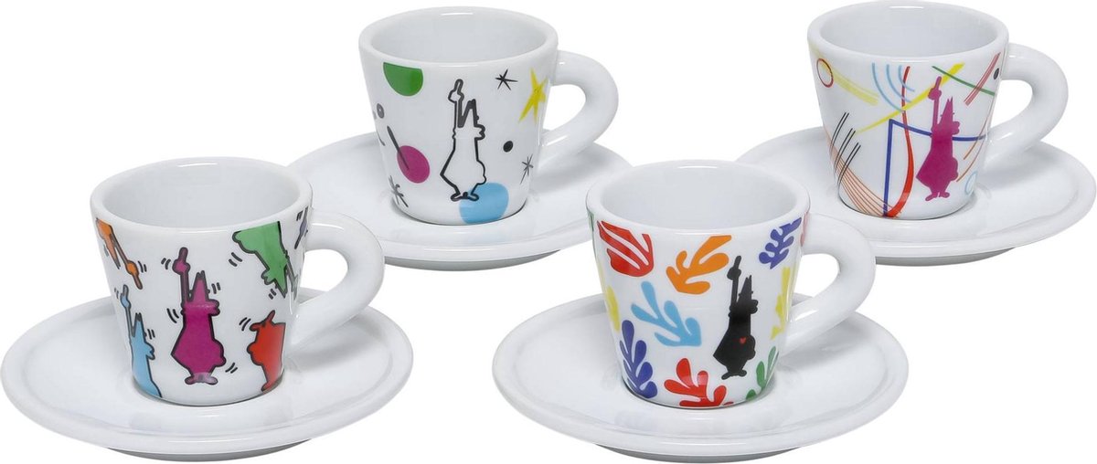 Bialetti espressokopjes-set Arte porcellana 4-delig