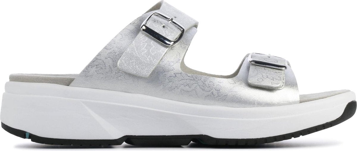 Xsensible Vrouwen Leren  Slippers / Damesschoenen 30504.5 met - Zilver - Maat 40