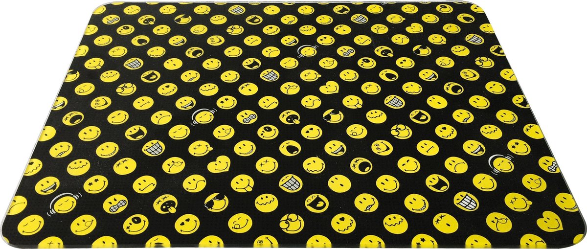 Zak!Designs Smiley 2.0 Snij-& Serveerplank - Glas - 40 x 30 cm - Zwart