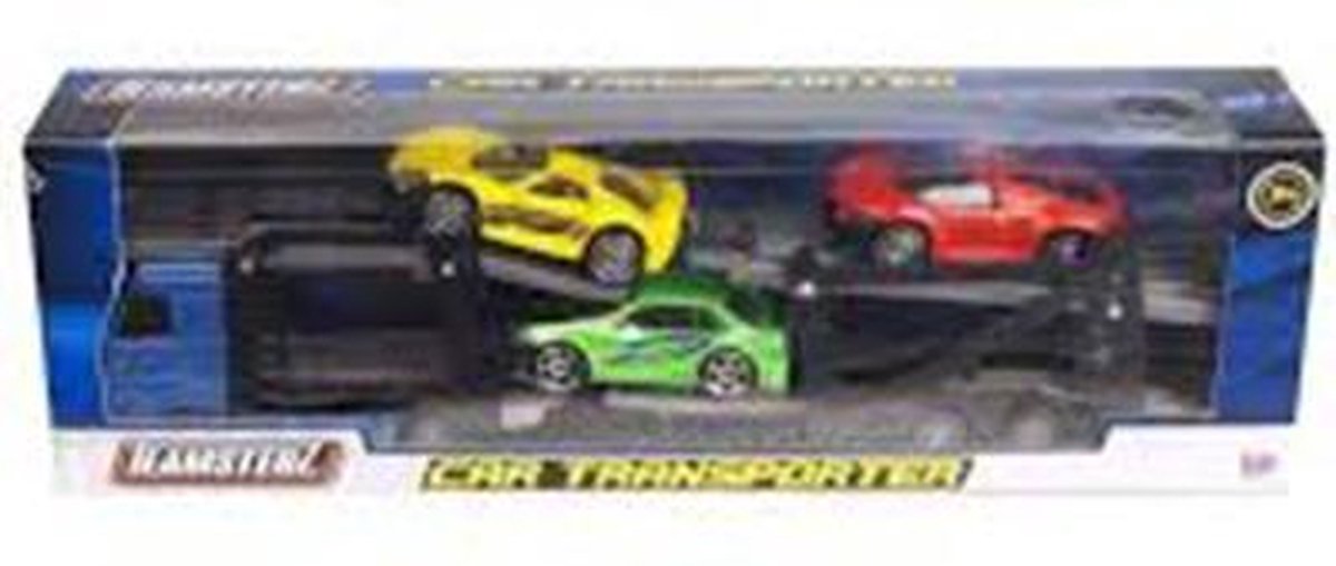 Mega autotransporter met 3 auto's - Multicolor