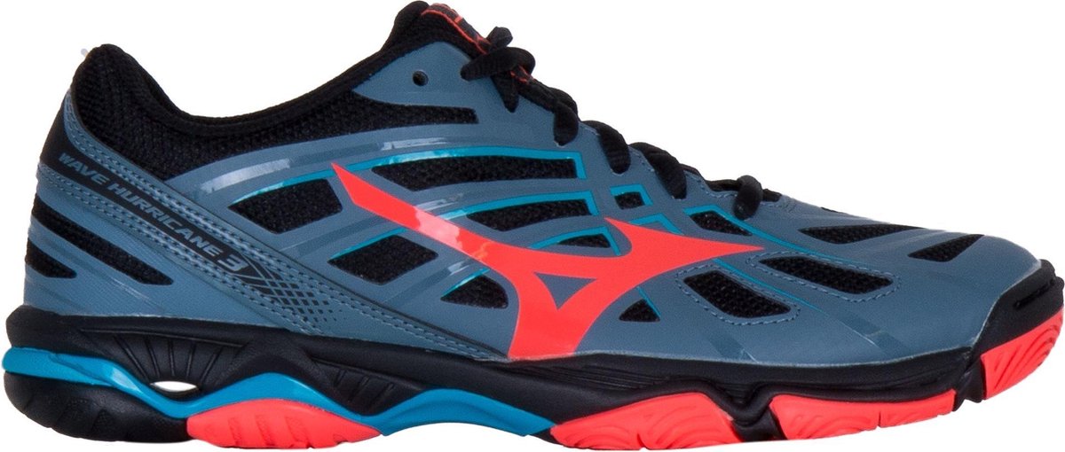 Mizuno Wave Hurricane 3 Sportschoenen - Maat 36.5 - Vrouwen - grijs/ zwart/ roze
