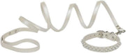 Croci Hondenriem Met Halsband Pearls Parels Wit 17-22X1 CM / 120X1 CM