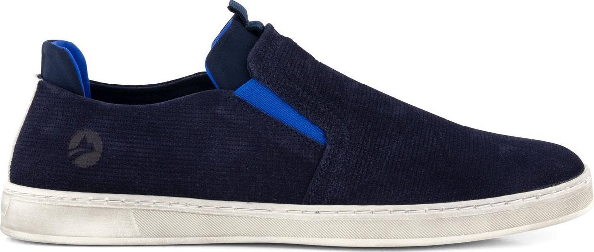 Travelin' Torquay Heren - Leren instappers - Boot schoen - Espadrilles - Blauw Leer - Maat 44