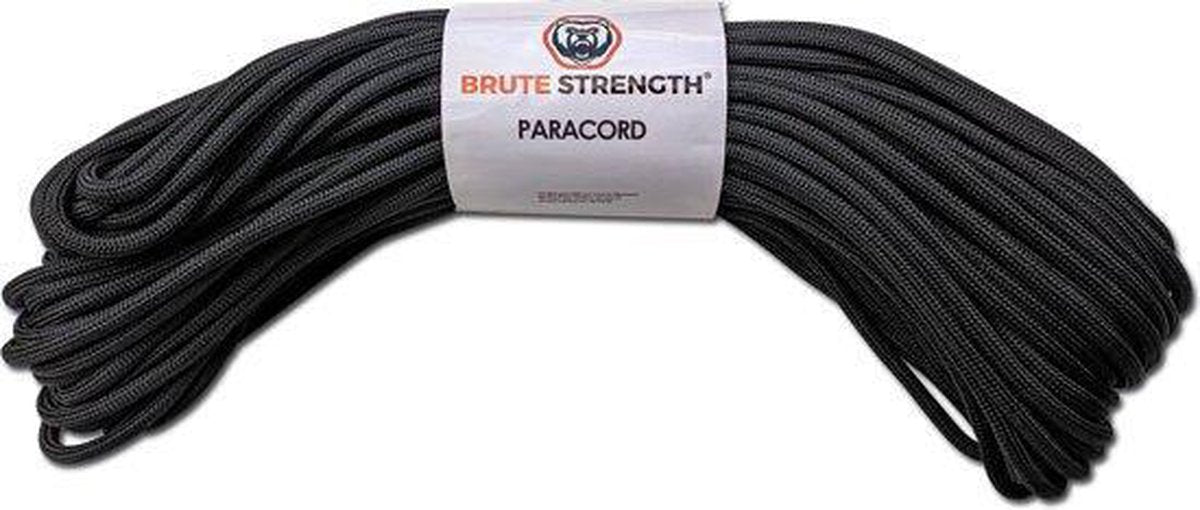 Paracord - Touw - 4 mm - 40 meter - Zwart -  250 kg breekracht