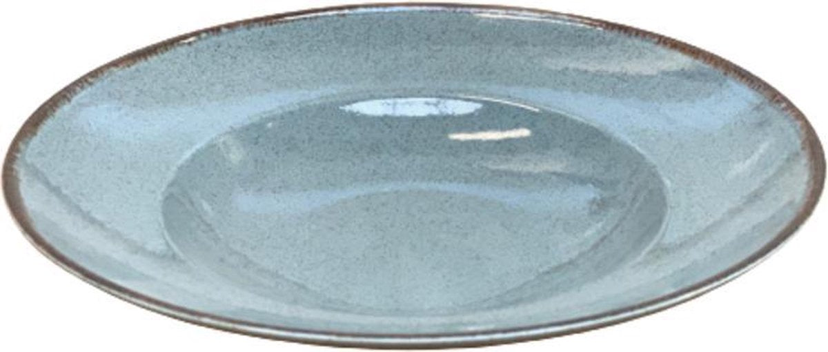 Supervintage Kitchen trend - servies - spaghettibord- Petrol Ocean - Aardewerk - 27 cm rond