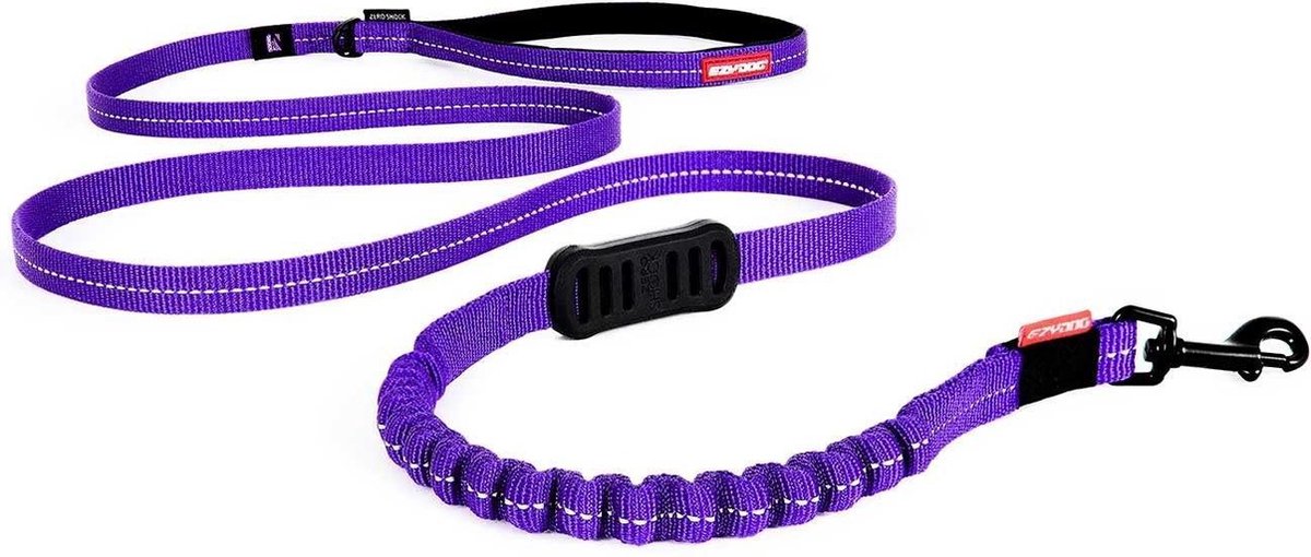 EzyDog Zero Shock LITE - Hondenlijn - 180cm - Paars