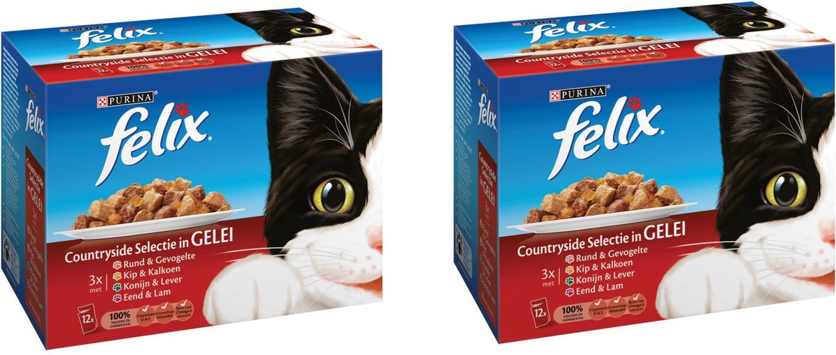 Felix Malse reepjes in gelei - rund/gevogelte  2 dozen van 12 x 100 g - 24 zakjes