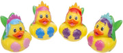4x Badeend zeemeerminnen badspeelgoed 5 cm - Speelgoed - Badspeeltjes - Badeendjes
