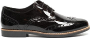 Manfield - Dames - Lak zwarte brogues - Maat 37