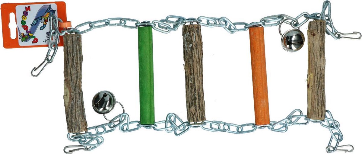 Birrdeeez Cockatiel Bridge Ladder Wood & Chain
