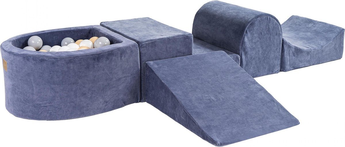 Foam Speelset met ballenbak Donker Blauw incl 100 ballen: Wit
