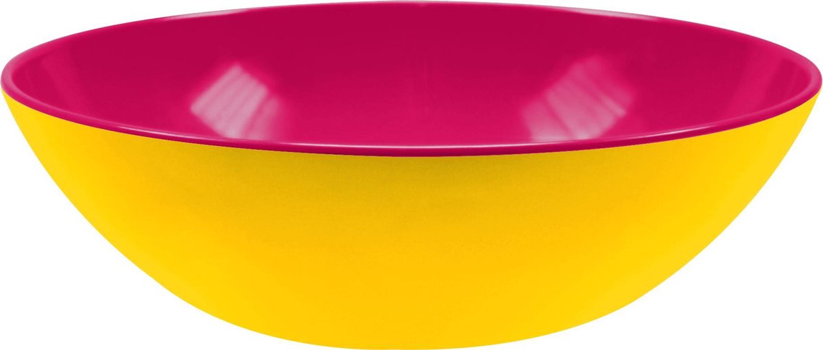 Zak!Designs Duotone Saladeschaal - Shallow - 24 cm - Geel-roze