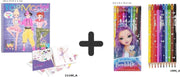 Topmodel DANCE Dress me Up Kleur en Stickerboek & Uitgumbare Kleurpotloden Combi-Deal