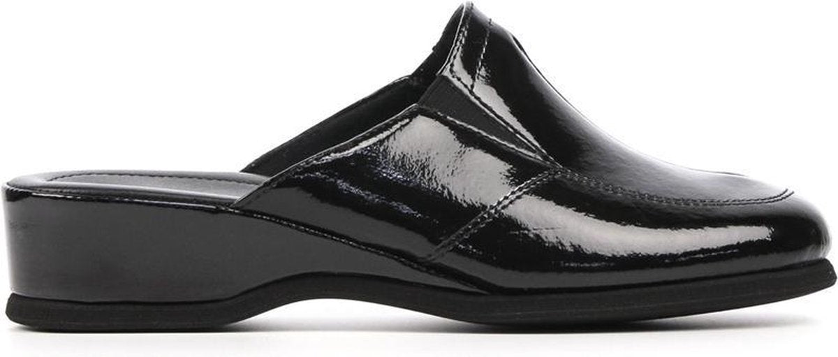 Rohde Vrouwen Leren Pantoffels / Damesschoenen Harde zool Sloffen - 6142 - Zwart - Maat 39.5