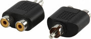 Tulp Adapter RCA Male - 2x Contra RCA Female