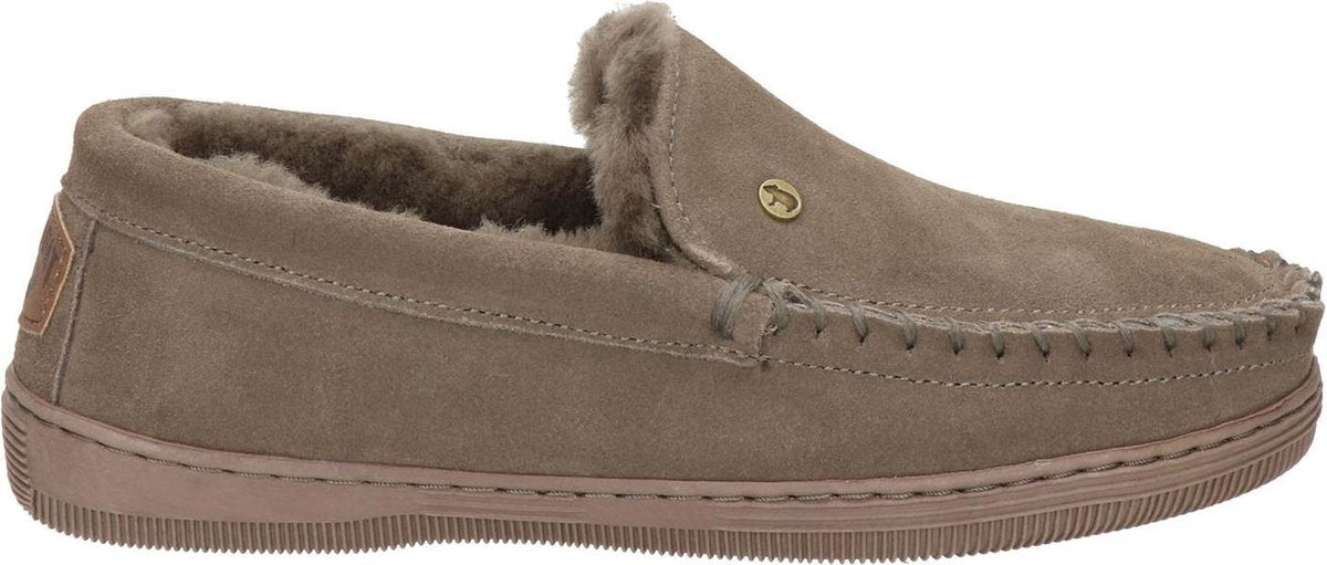 Warmbat Grizzly Suede Heren Pantoffels - Pebble - Maat 46
