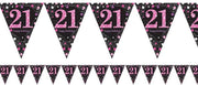 Slinger 'Happy Birthday '21' Roze Zwart - 4 meter