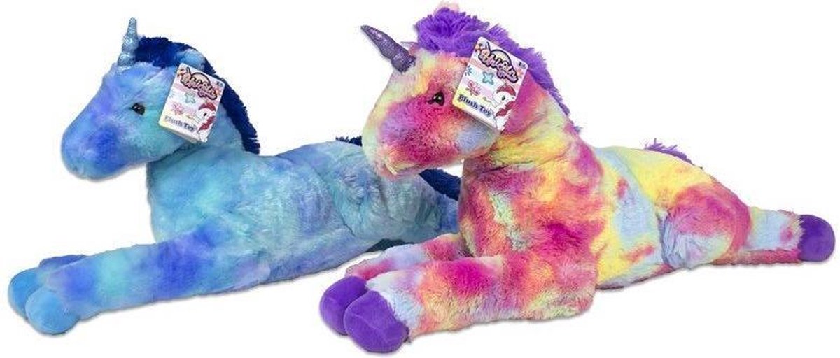 Pluche eenhoorn Rainbow colors 63 CM