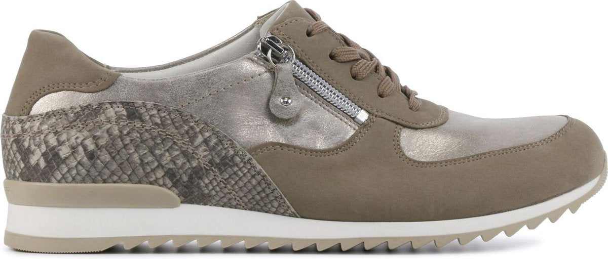Waldlaufer Vrouwen Leren Slangenprint Lage sneakers / Damesschoenen 370013  - Taupe - Maat 43