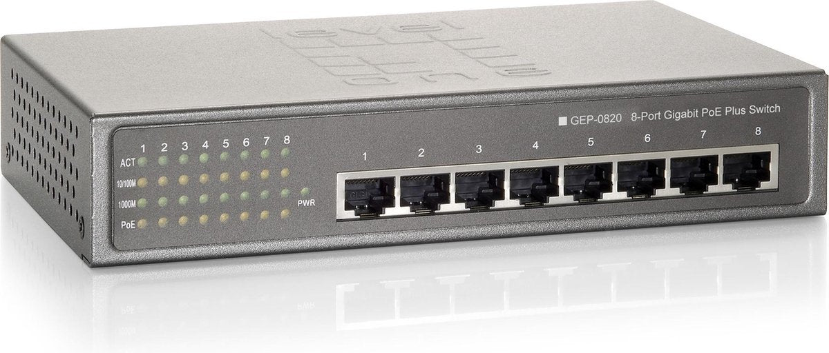 LevelOne GEP-0820W120 Gigabit Ethernet (10/100/1000) Grijs Power over Ethernet (PoE)