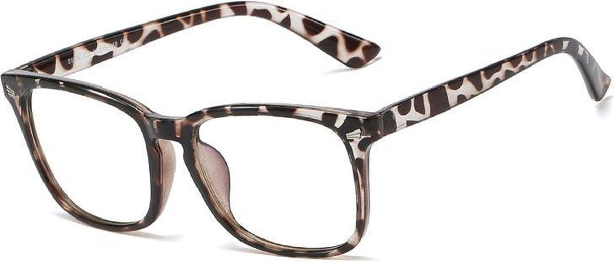 Kinder Computerbril - Anti Blauwlicht Bril - Wayfarer - Leopard
