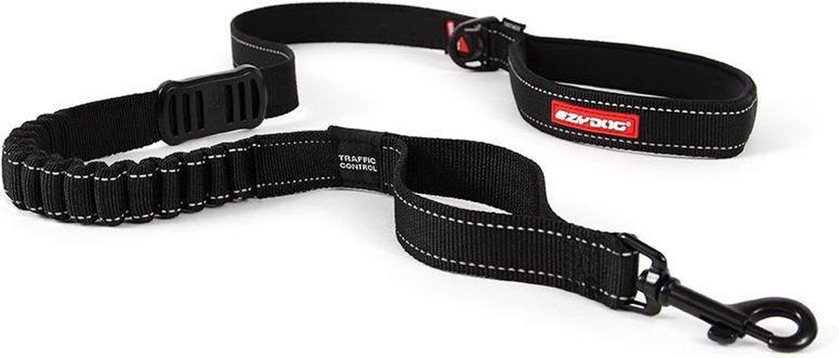 EzyDog Zero Shock hondenlijn - Zwart - 120 cm