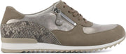 Waldlaufer Vrouwen Leren Slangenprint Lage sneakers / Damesschoenen 370013  - Taupe - Maat 38.5