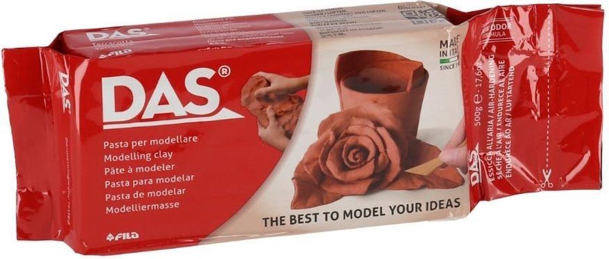 Das Boetseerklei - Klei - Zelfhardend - Terracotta - 500gr - Kleien - Hobby - Volwassenen - Kinderen - Bruin - 1 pak