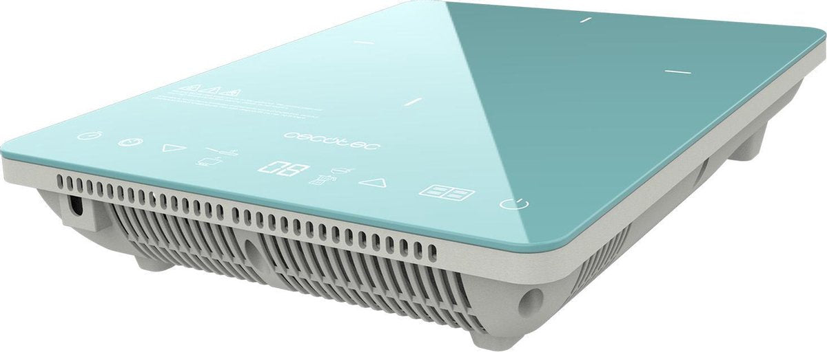 Cecotec Touch Inductie kookplaat - Vrijstaand - Timer - 10 standen - Elektrische Inductiekookplaat - Fornuis - Turquoise
