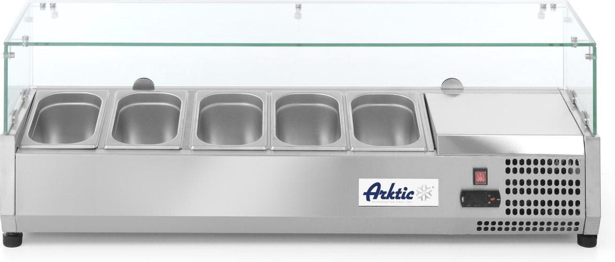 Arktic Opzetkoelvitrine - 5x 1/4 GN -  1205x335x(H)430mm