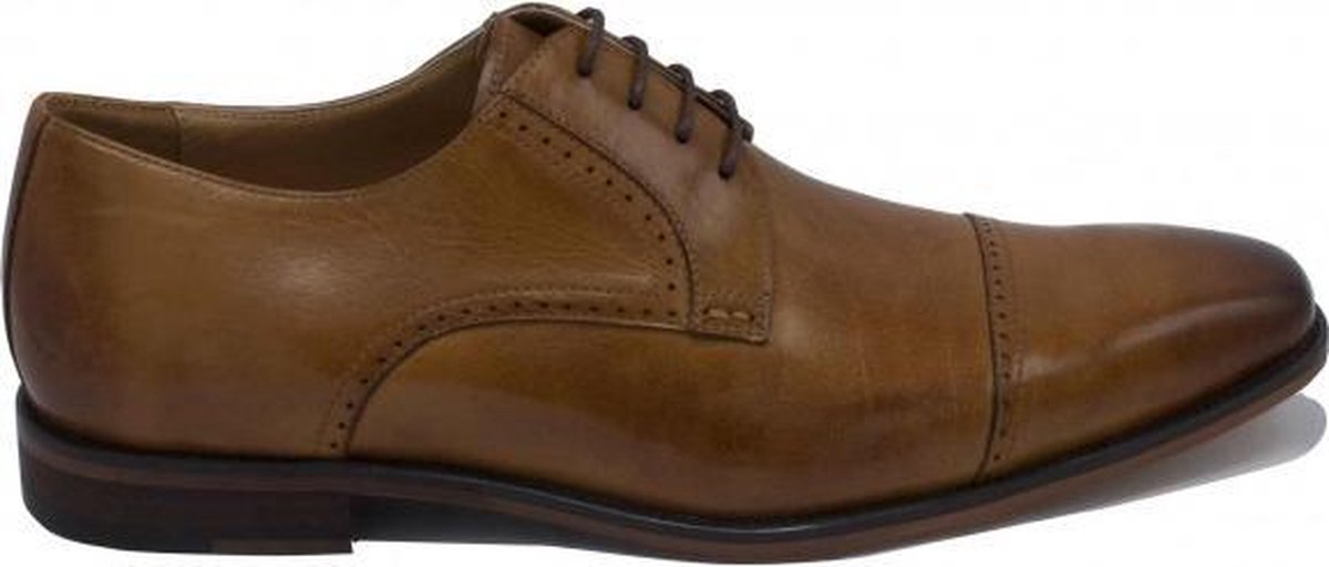 GENTS | Schoenen Heren | Nette Veterschoen Cognac cap toe 0044 Maat 44