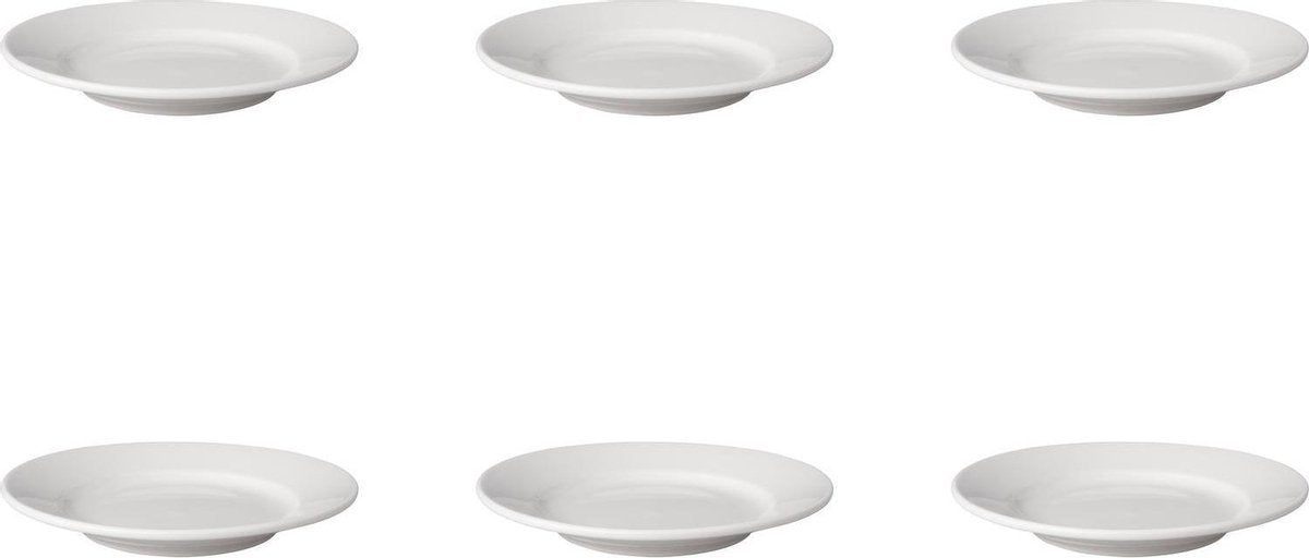 Mammoet Bord brede rand Budgetline 18 cm Wit Porselein 6 stuk(s)