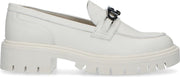 Sacha - Dames - Beige loafers met zilverkleurige chain - Maat 40