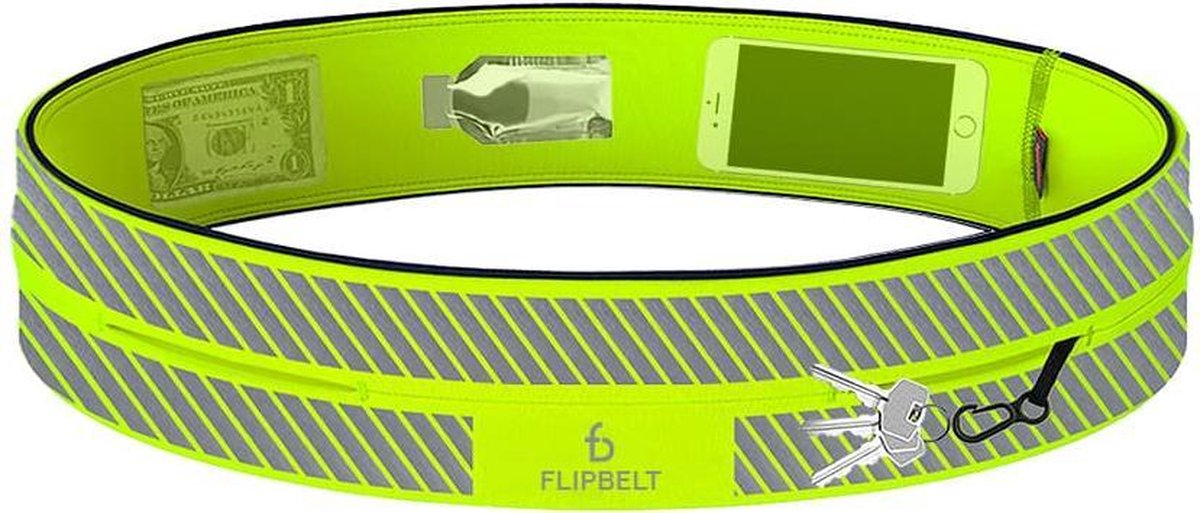 Zipper Reflective Geel - Running belt - Hardloopriem - XS