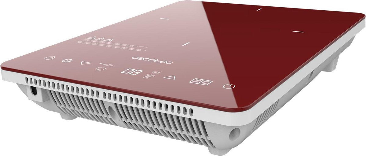 Cecotec Touch Inductie kookplaat - Vrijstaand - Timer - 10 standen - Elektrische Inductiekookplaat - Fornuis - Rood