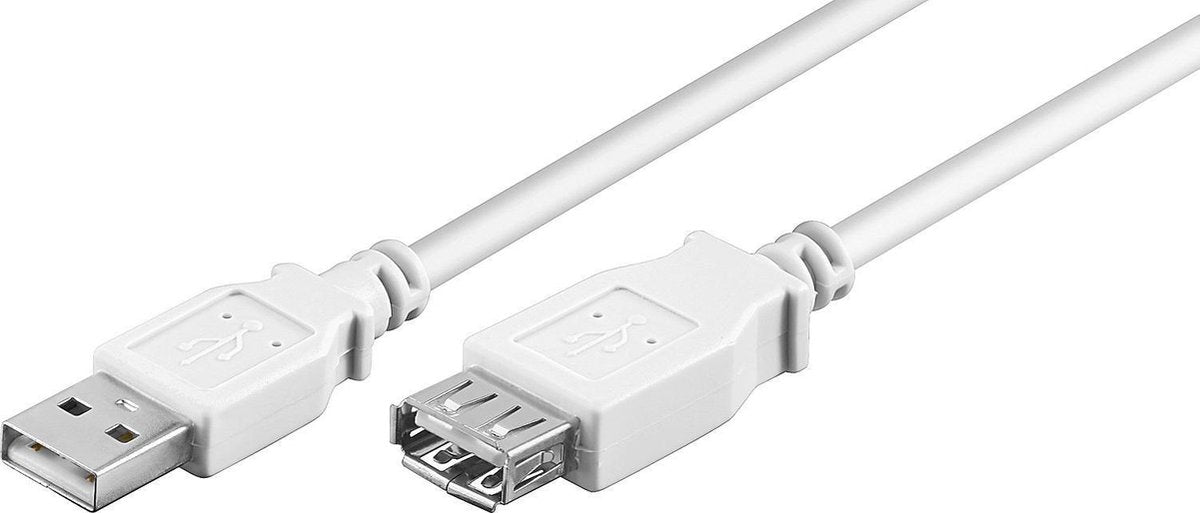 Witte USB2.0 verlengkabel USB-A - 5 meter