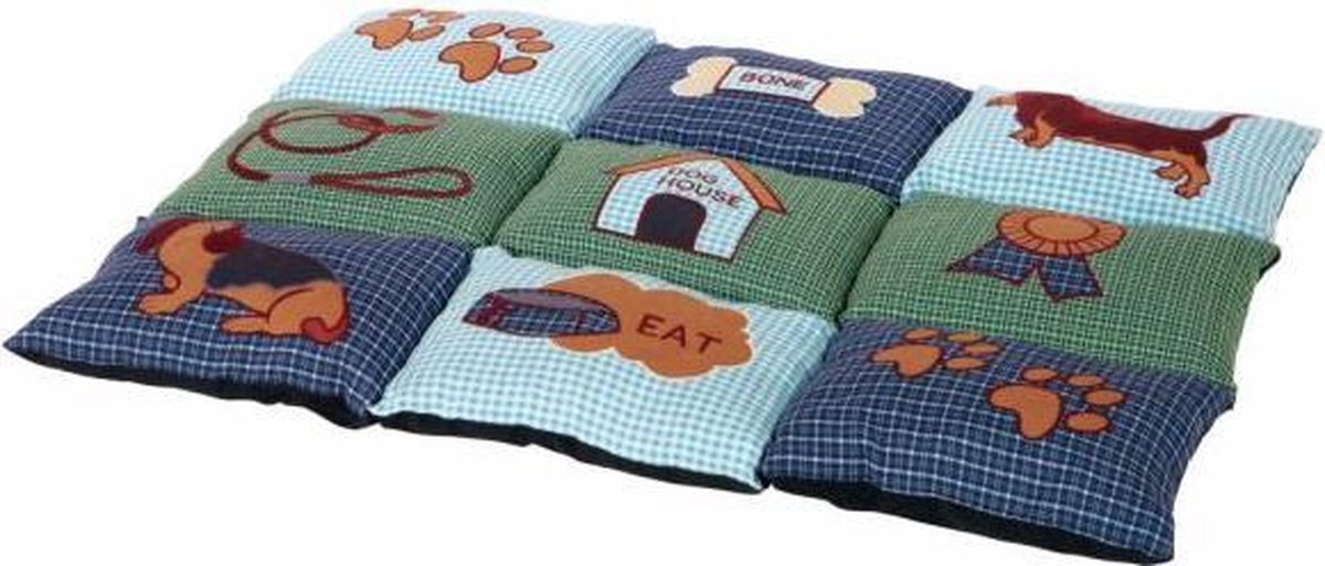 Trixie Patchwork Hondendeken - Blauw/Grijs - 80 x 55 cm