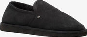 Hush Puppies suede heren pantoffels met lamsvacht - Zwart - Maat 47