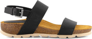 Travelin' Vera - Leren Dames sandalen - Slippers - Zwart Leer - Maat 42