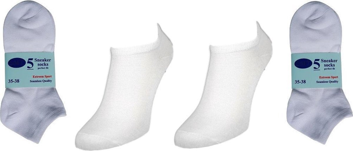Naft Witte Sneaker Sokken 10 Paar Maat 35-38