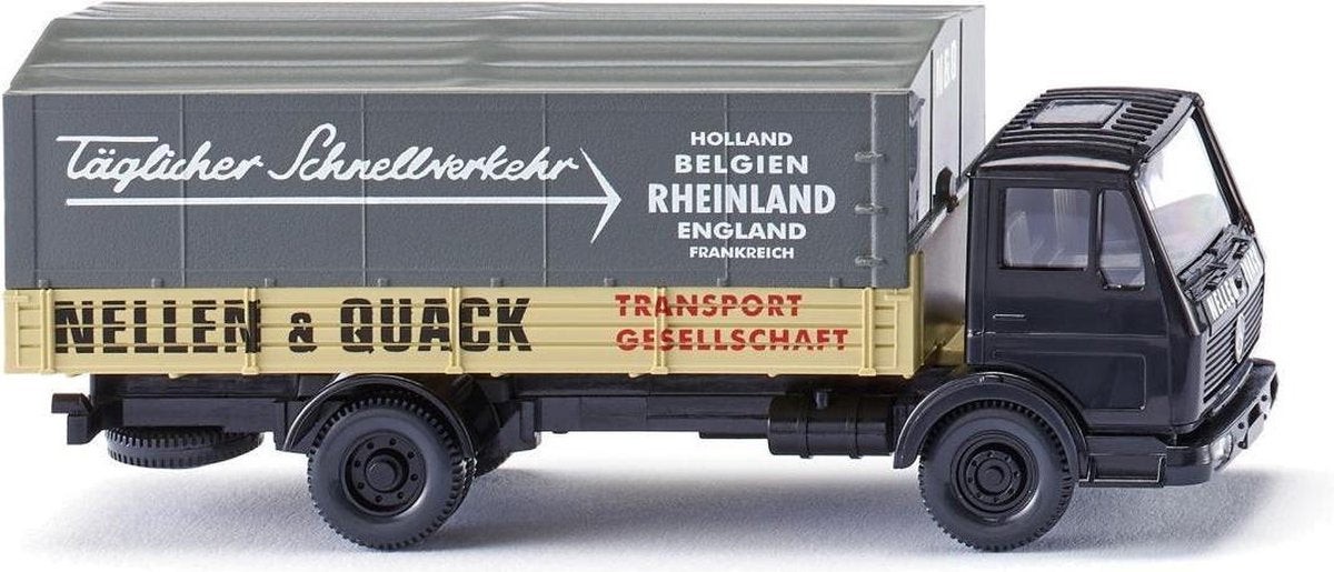 Wiking Miniatuurvrachtwagen Mb Ng Flatbed 1:87 Grijs/zwart