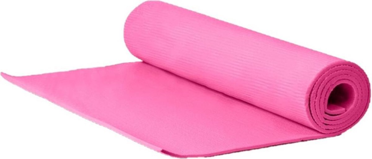 Yogamat/fitness mat roze 173 x 60 x 0.6 cm - Sportmat/pilatesmat - Thuis sporten