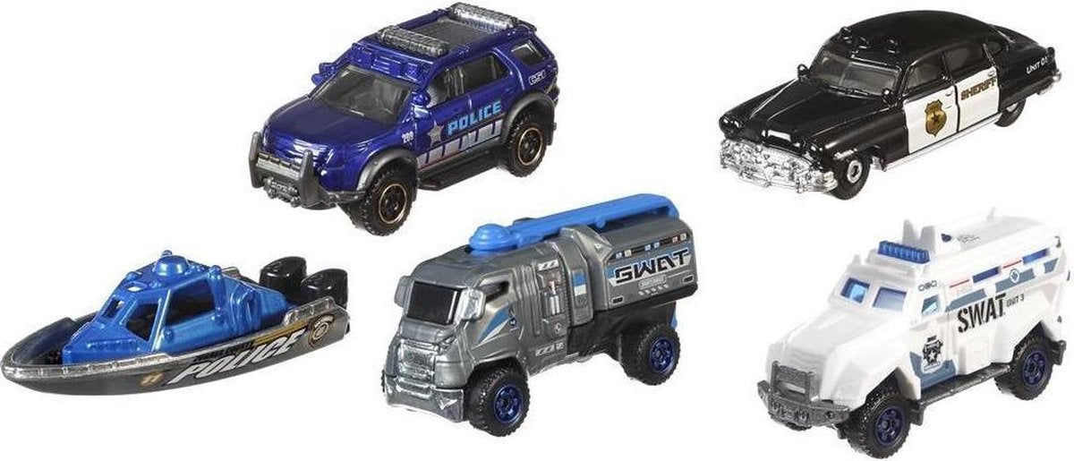 Matchbox Die-Cast Politievoertuigen 5 Stuks