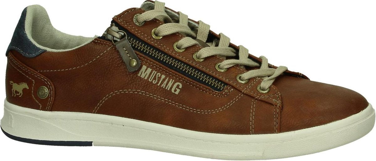 Mustang - 4098304 - Casual schoen veter - Heren - Maat 42 - Cognac - 301 -Kastanie