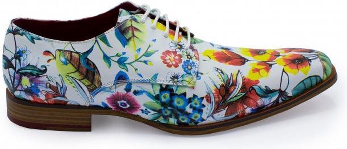 GENTS | Schoenen Heren | Nette Veterschoen leer bloemprint 0057 Maat 45