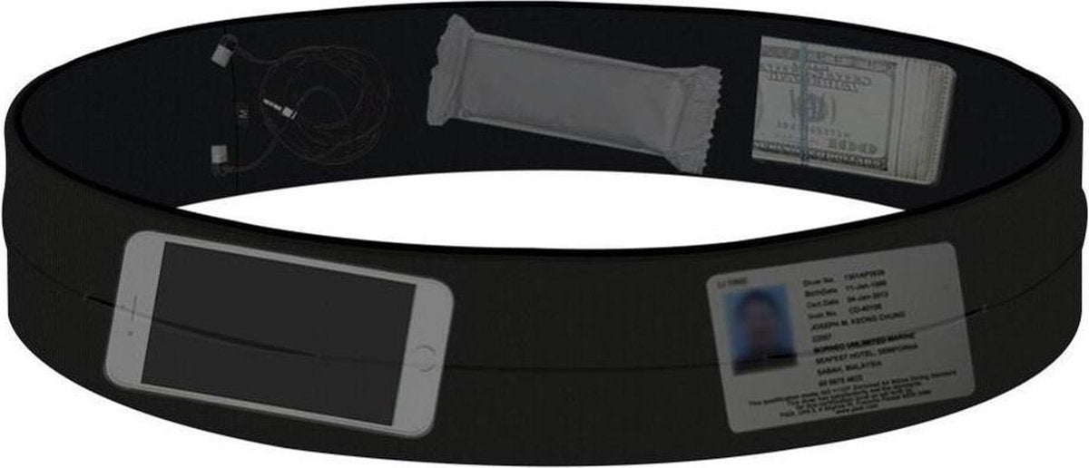 Running belt - Hardloopriem - Hardloopaccessoires - Hardlopen - Zwart - Medium