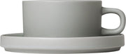 Blomus PILAR theekoppen - 2 stuks - 170ml met schotel - Mirage Grey