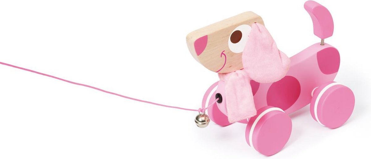 Scratch Preschool Trekfiguurtje Groot Hond - Roze Lily